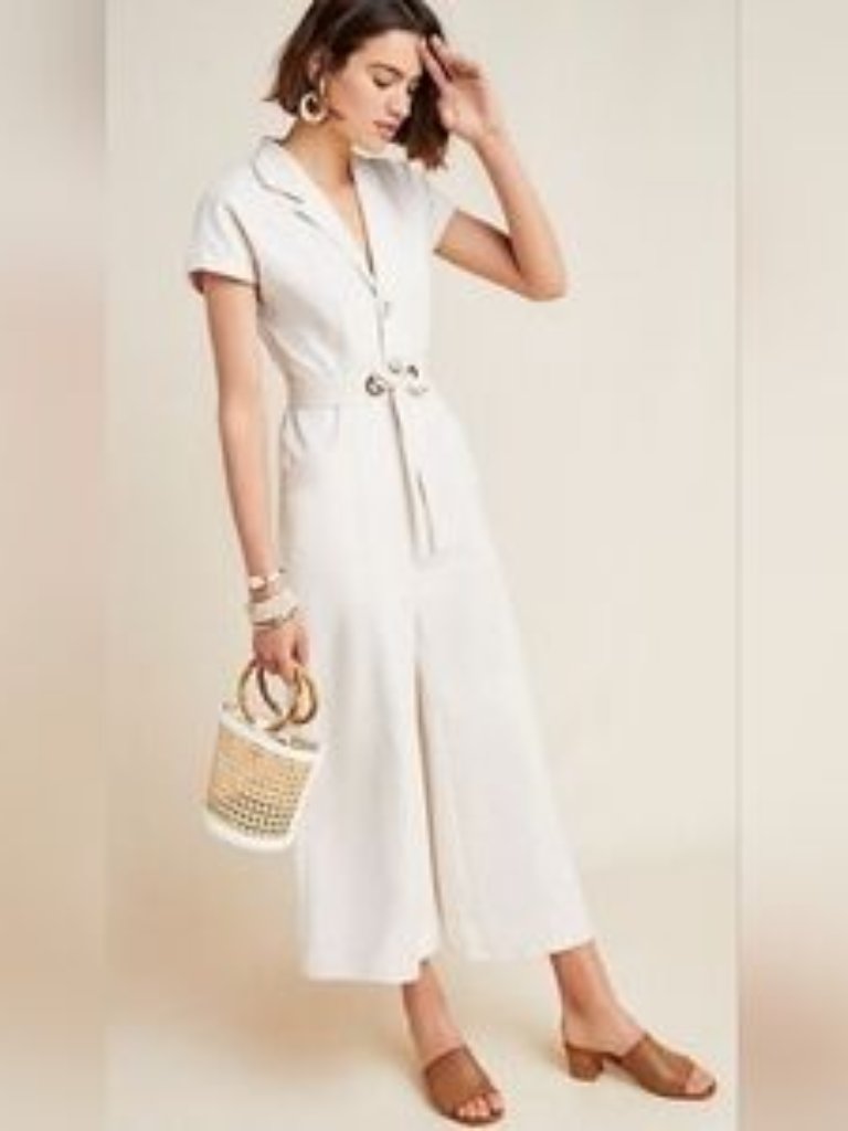 Anthropologie Elizabeth Wide-Leg Jumpsuit Size 27